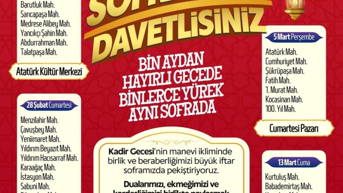 EDİRNE BELEDİYESİ’NDEN RAMAZAN BOYUNCA İFTAR PROGRAMLARI
